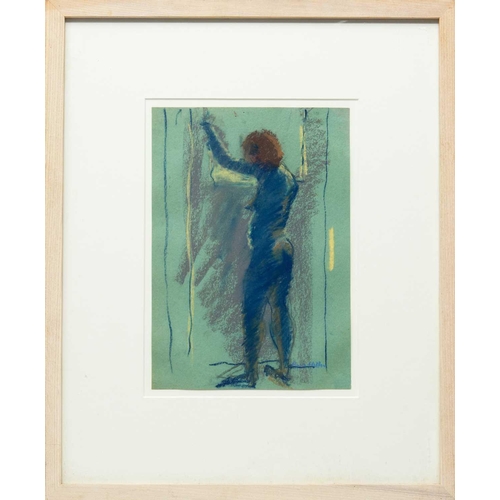 14 - § Rose HILTON (1931-2019) Blue Nude Pastel on paper, signed, 30 x 21cm, 54 x 44cm framed.