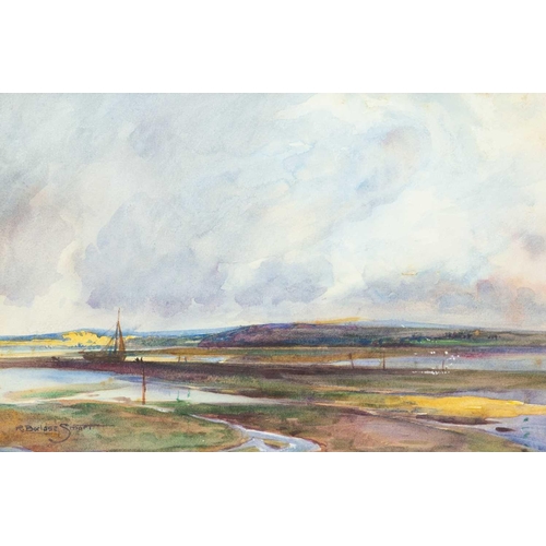 148 - Robert Borlase SMART (1881-1947) Low Tide, Dart Watercolour, signed, 18 x 27cm, framed 37 x 44cm The... 