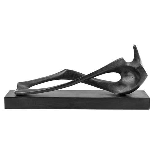 15 - § Stephen CLUTTERBUCK (1932-2021) Reclining Figure, 1995 Polished and patinated resin on slate base,... 