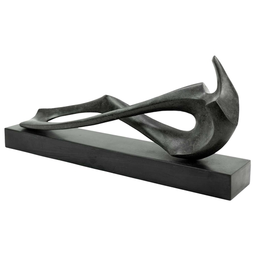 15 - § Stephen CLUTTERBUCK (1932-2021) Reclining Figure, 1995 Polished and patinated resin on slate base,... 