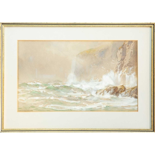 161 - Arthur Wilde PARSONS (1854-1931) Cornish Coastline Watercolour, signed and dated 1919, 24 x 40cm, 38... 