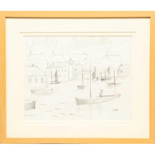 165 - § John Anthony PARK (1880-1962) Cornish Harbour Pencil on paper, signed, 23 x 29cm, framed 34.5 x 41... 