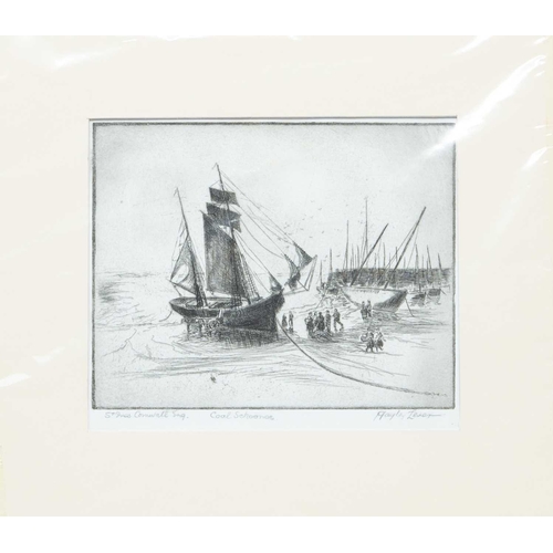 185 - § Richard Hayley LEVER (1876-1958) Coal Schooner, St Ives Etching, signed and inscribed, plate size ... 