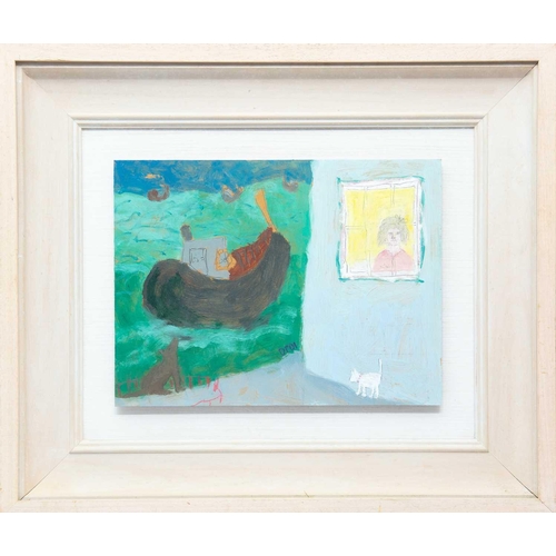 190 - § David PEARCE (1963) Waiting for the Catch, 2001 Oil on board, signed with initials and dated '01, ... 