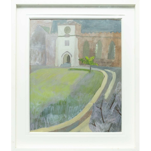 197 - § Attributed to Kate NICHOLSON (1929-2019) Dartington Hall  Oil/mixed media on board, inscribed 'Win... 