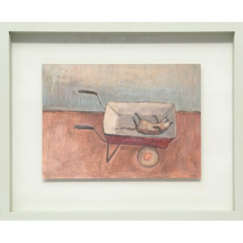 2 - § Tracy REES (1963) Lazy Afternoon Oil on board, signed, further signed and inscribed to verso, 21 x... 