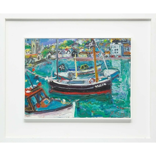 201 - § Linda Mary WEIR (1951) St Ives Harbour (2008) Oil on canvas, signed and dated '08, 31 x 41cm, 50.5... 