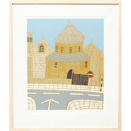 212 - § Bryan PEARCE (1929-2006) Round Church, Cambridge Lithograph, stamp signature, numbered 44/75, imag... 