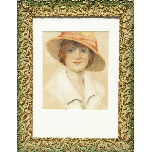 213 - Henry Charles WILKIE (1864-1925) Summer Portrait  Watercolour, signed, 20 x 17cm