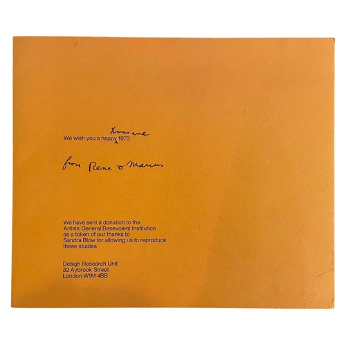 229 - § Sandra BLOW (1925-2006) Screenprint 1973, Christmas card from Rene & Marcus Brumwell From a folio ... 