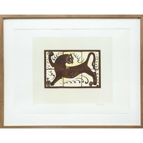 249 - § Bernard LEACH (1887-1979) Lion Tile, 1974 Lithograph, signed in pencil to the margin, numbered 98/... 