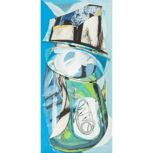 25 - § Martin LANYON (1954) St Ives, St Ia (1996) Mixed media/oil collage on board, signed, titled, dated... 