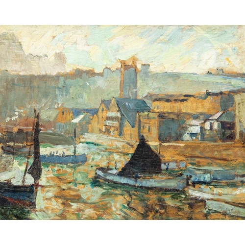 252 - § John Anthony PARK (1880-1962) St Ives Harbour Oil on panel, signed, 32 x 39cm, 46 x 54cm framed.