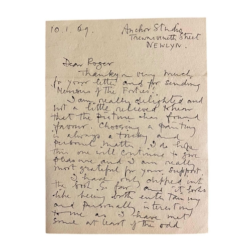 26 - § Barbara HEPWORTH (1903-1975) & John WELLS (1907-2000) Letters from Hepworth & Wells to Dr Roger Sl... 