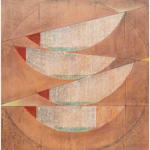 264 - § Anton NIXON Fin Balance, 2002 Mixed media on board, signed and dated MMII, 38 x 38cm, framed 62 x ... 