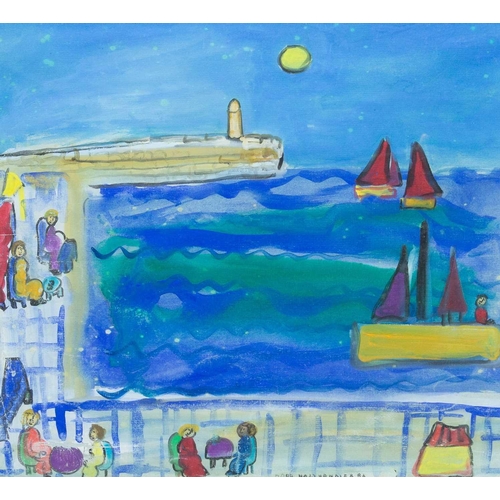 271 - § Dora HOLZHANDLER (1928-2015) In the Harbour, 1986 Gouache on paper, signed and dated '86, 40 x 44.... 