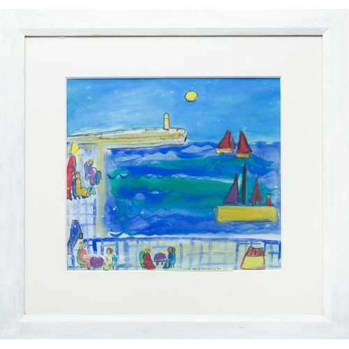 271 - § Dora HOLZHANDLER (1928-2015) In the Harbour, 1986 Gouache on paper, signed and dated '86, 40 x 44.... 