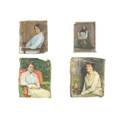 289 - Millicent Lisle WOODFORDE (1880-1923) Portraiture, circa 1906 Four oils on canvas, one signed and da... 