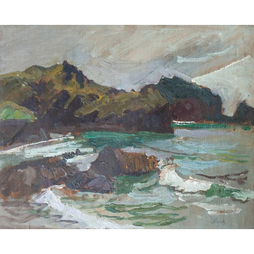 29 - § John Anthony PARK (1880-1962) Low Tide, Mullion Cove Oil on panel, signed, 32 x 41cm, framed 46 x ... 