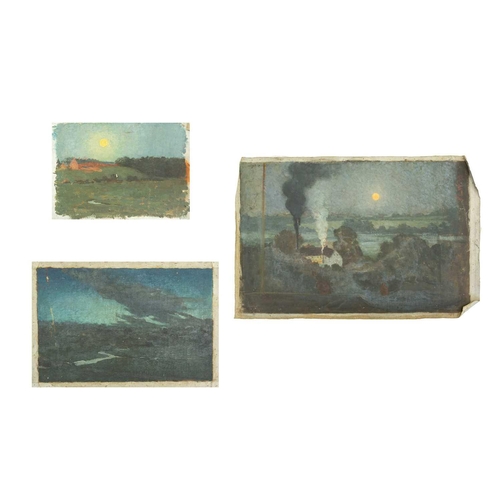 290 - Millicent Lisle WOODFORDE(1880-1923) Moonlit Scenes, circa 1909 Three oils on canvas, two signed wit... 