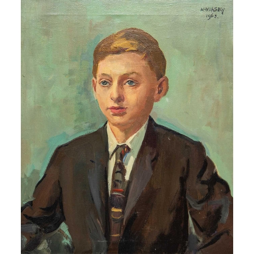 297 - § Philip NAVIASKY (1894-1983) Portrait of a young boy (1963) Oil on canvas, signed and dated 1963, 6... 