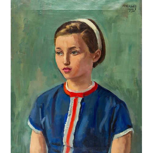 300 - § Philip NAVIASKY (1894-1983) Portrait of a young girl (1963) Oil on canvas, signed and dated 1963, ... 