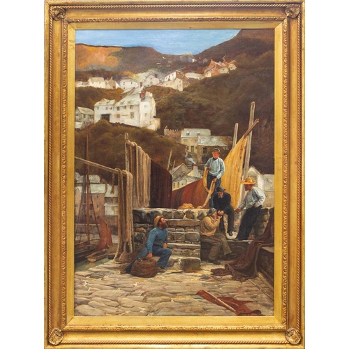 312 - § Edward Richard TAYLOR (1838-1911) Clovelly Oil on canvas, signed, 111 x 75cm, 135 x 100cm framed. ... 