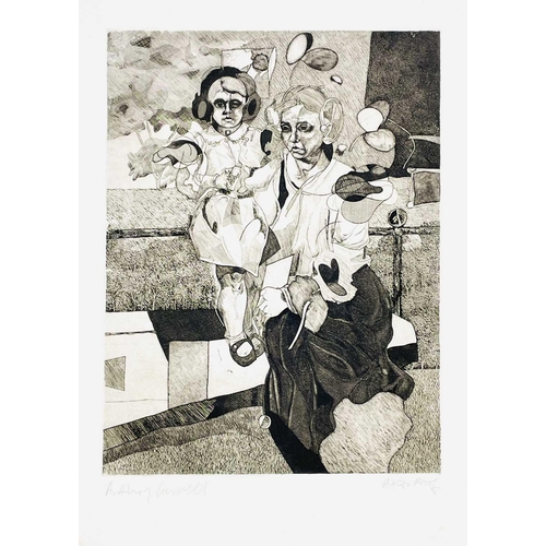 317 - § Anthony CURRELL (1942-2022) Mother & Child Etching, signed, artist's proof, plate size 60 x 45cm, ... 