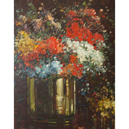 328 - Kershaw SCHOFIELD (1872-1941) ‘Flowers in a Lustre Vase’  Oil on panel, signed, 55 x 44cm, framed 71... 