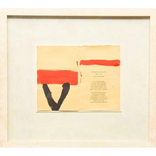 48 - § Roger Hilton (1911-1975) An illustration of Paul Eluard Poems (1974) Mixed media on paper, 19 x 24... 