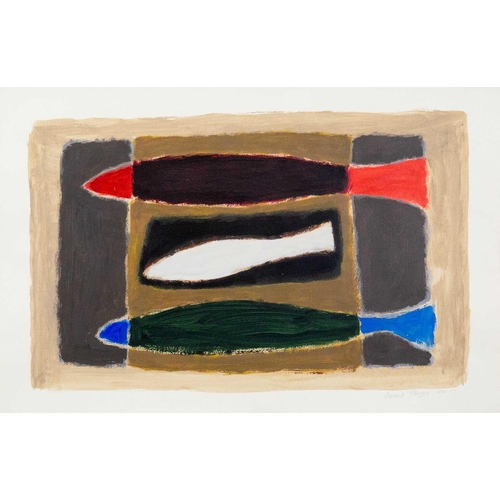 61 - § Breon O'CASEY (1928-2011) Fish IV (2003) Acrylic on paper, signed and dated MMIII, 38 x 56cm, 44 x... 