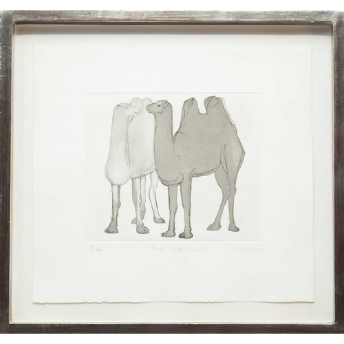 70 - § Karl WESCHKE (1925-2005) Two Camels (1994) Etching, signed and inscribed, numbered 11/50, plate si... 