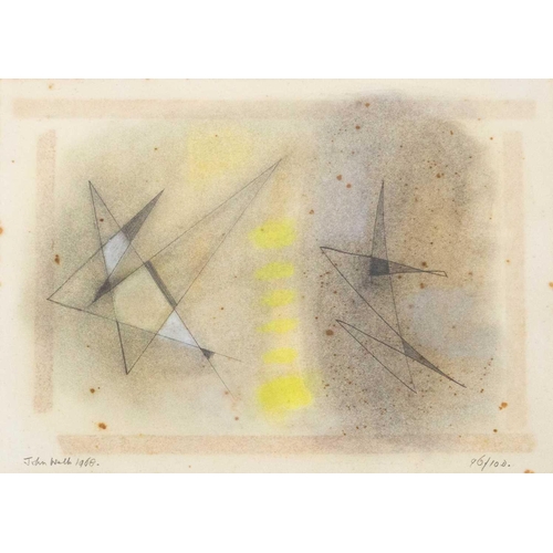 81 - § John WELLS (1907-2000) Composition 96/10D, 1968 Mixed media, signed and dated, inscribed 96/10D, 2... 