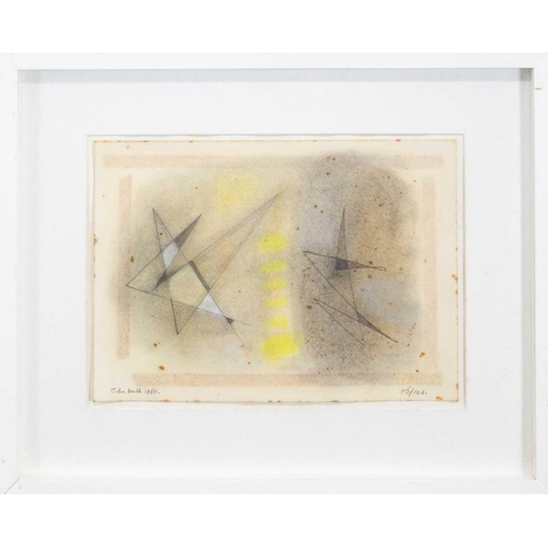 81 - § John WELLS (1907-2000) Composition 96/10D, 1968 Mixed media, signed and dated, inscribed 96/10D, 2... 