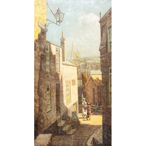 82 - Arthur WHITE (1865-1953) Norway Lane, St Ives  Oil on canvas, signed, remnants of artist's label to ... 