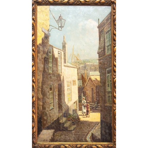 82 - Arthur WHITE (1865-1953) Norway Lane, St Ives  Oil on canvas, signed, remnants of artist's label to ... 