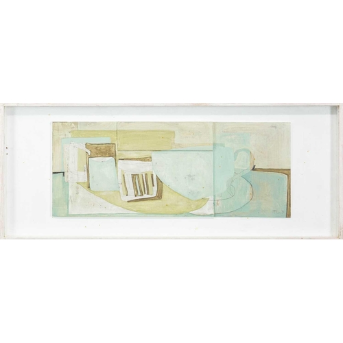 86 - § Ffiona LEWIS (1964) Relief w. Blue, 1995 Oil on board, initialled and dated, signed and titled to ... 