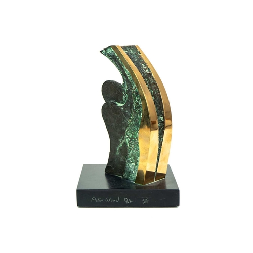 96 - § Peter WARD (1932-2003) Wave Figure, 1994 Bronze, signed, dated and numbered 5/5 to slate base, hei... 