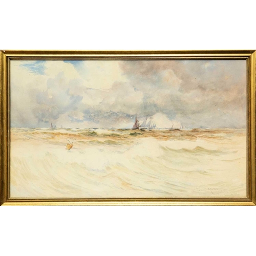 97 - Charles Sim MOTTRAM (act.1876-1919) Shipping, Near Shore Waters, 1887 Watercolour, signed and dated ... 