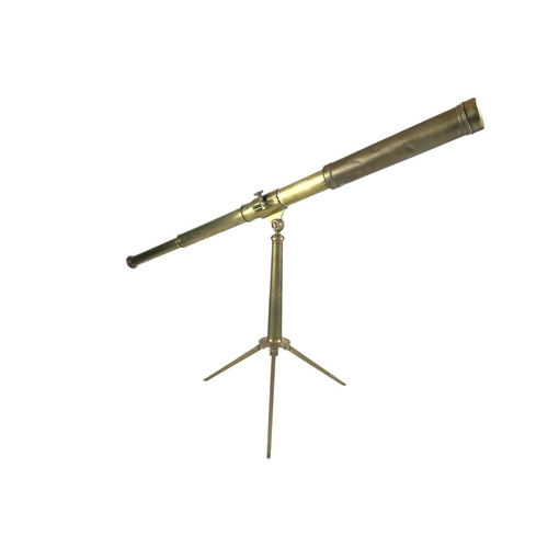 153 - A brass three-draw telescope and stand. Late 19th century, by Watson & Sons, 313 High Holborn, Londo... 