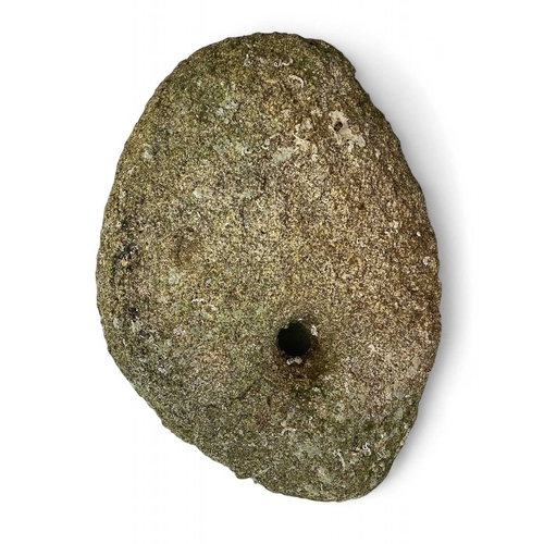 163 - An Historic granite stone anchor. Found in the Falmouth Bay area, of roughly oval shape, length 44cm... 