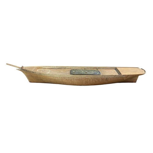 180 - A Builder's full hull model, probably of a schooner. Circa 1850, with laminated sections, mounted a ... 