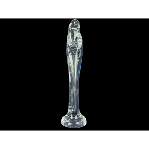 208 - A Daum Glass stylised figure of Madonna and child. Etched DAUM, FRANCE to the front of the base, hei... 