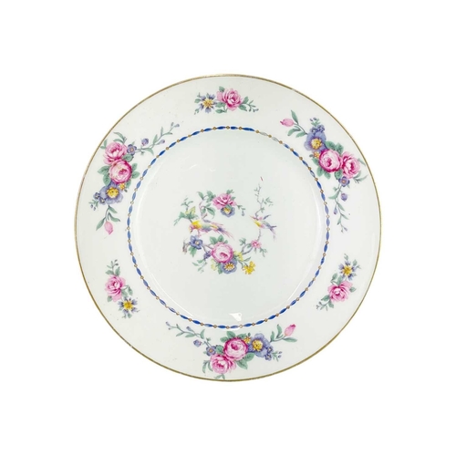 225 - A Limoges porcelain floral printed part dessert service. Comprising of a comport, three dishes, and ... 