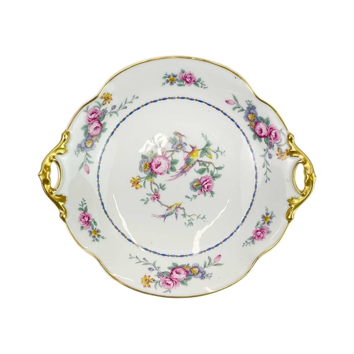 225 - A Limoges porcelain floral printed part dessert service. Comprising of a comport, three dishes, and ... 