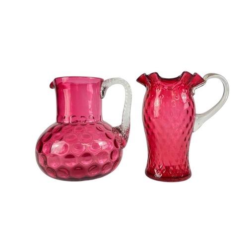 227 - A collection of Victorian and later glassware. Including cranberry glass, Bristol blue glass, carniv... 