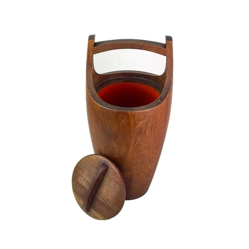 245 - Jens Quistgaard for Dansk Designs, a teak 'Congo' ice bucket and cover. Mid-century, of staved const... 