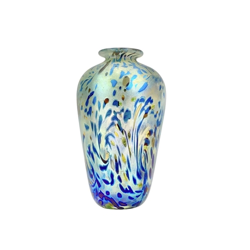 261 - A Norman Stuart Clarke (1946) An art glass vase. With an iridescent mottled finish, signed and dated... 