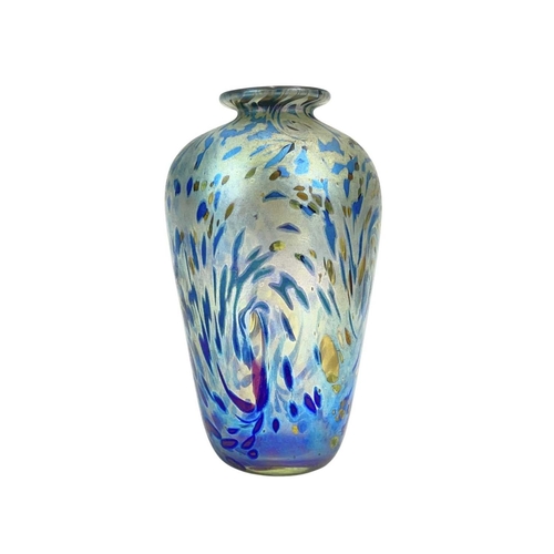 261 - A Norman Stuart Clarke (1946) An art glass vase. With an iridescent mottled finish, signed and dated... 