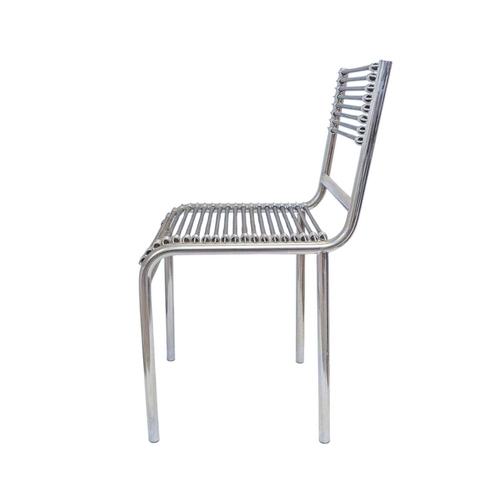 271 - A chrome and sprung Sandows chair. originally designed in 1928 by René Herbst, height 81cm, width 42... 